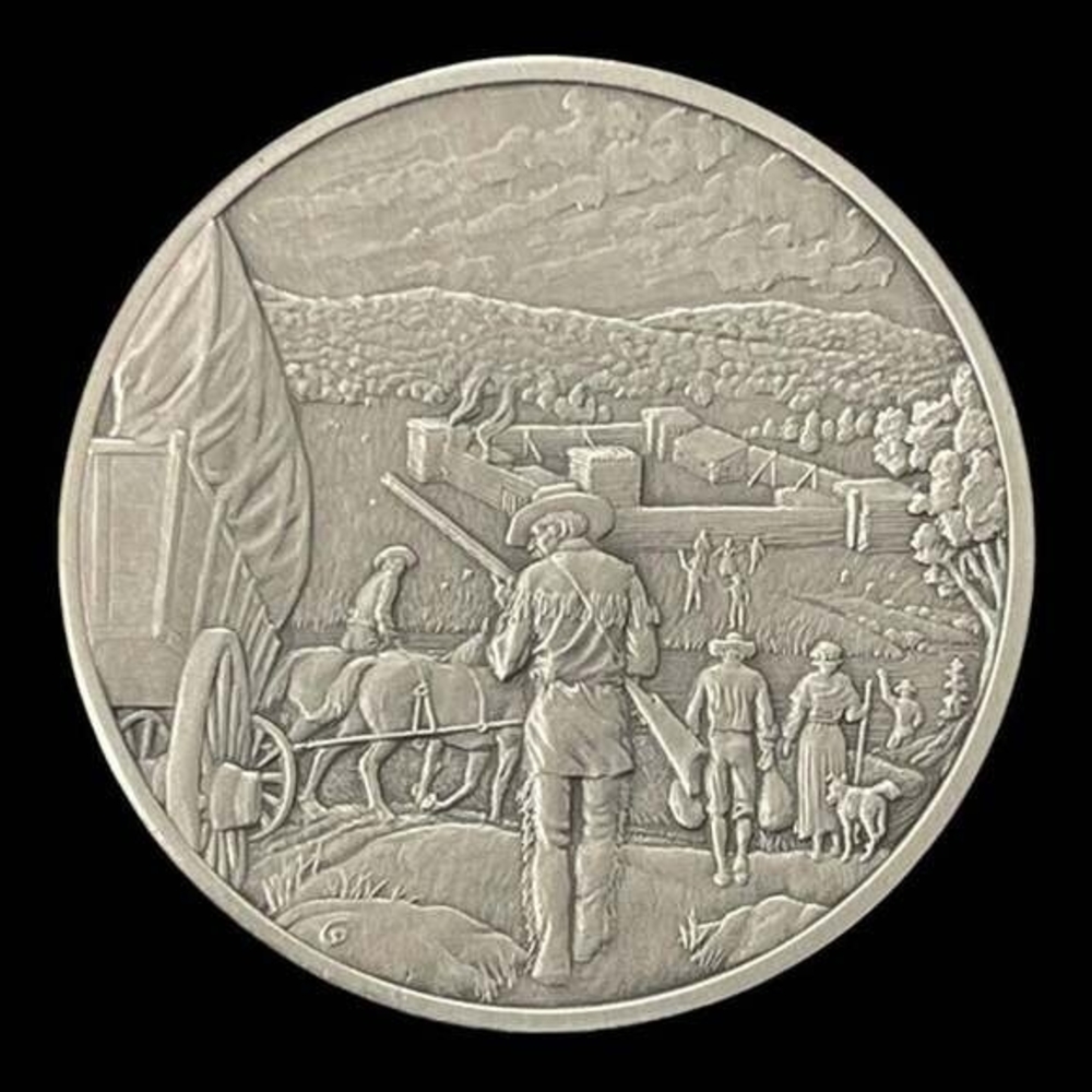 Franklin Mint History of Colonial America Pewter Medal Fort Dummer Vintage VG